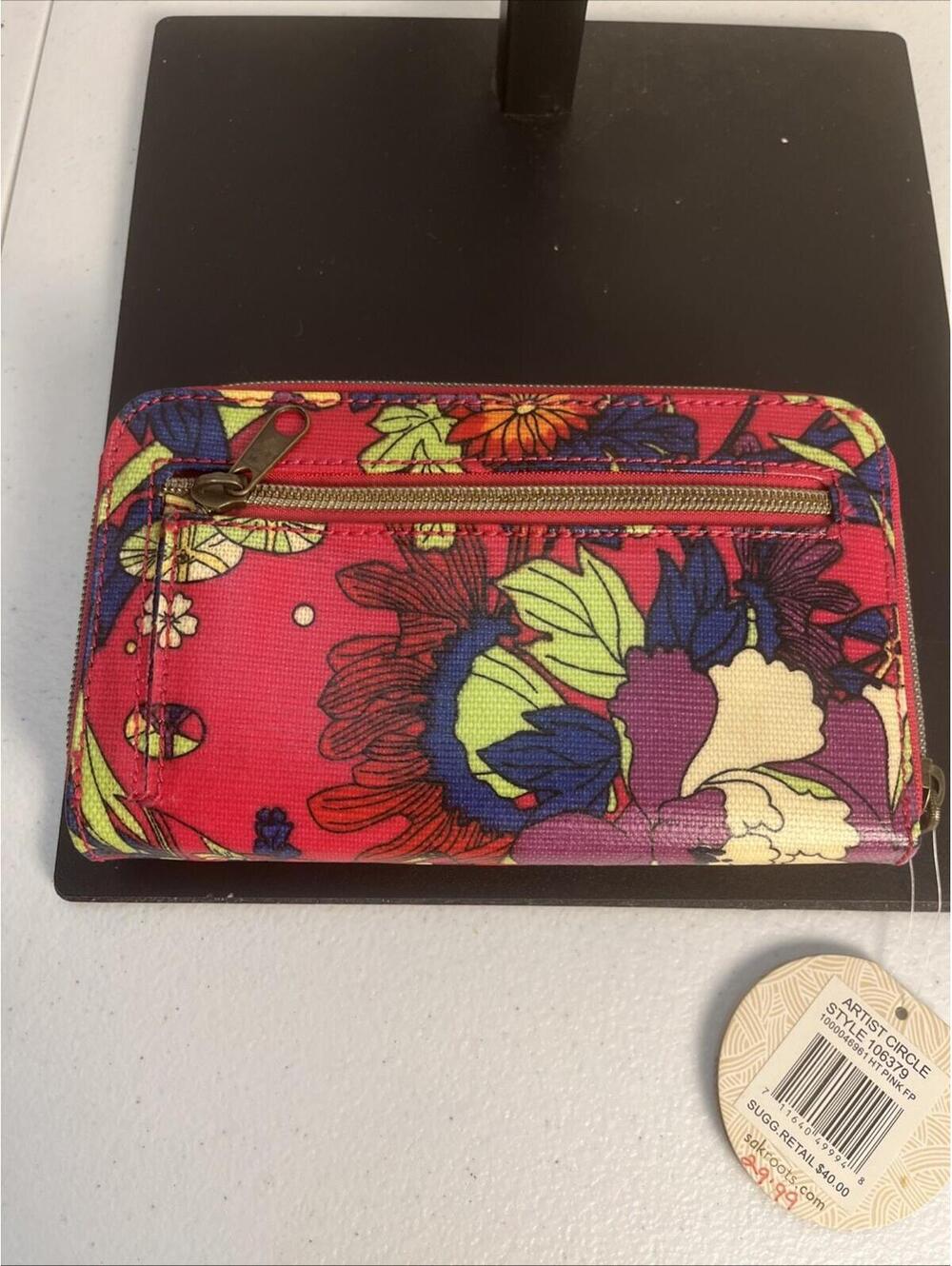 Sakroots Wallet Multicolor Vibrant Peace Colorful Floral Boho - Picture 5 of 13